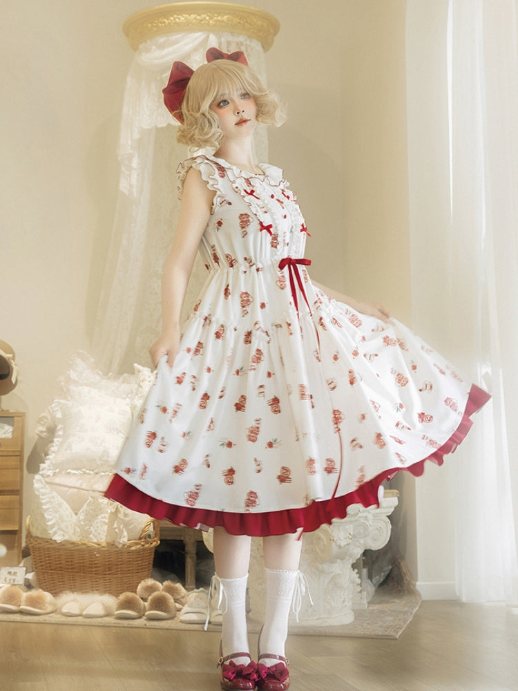 Flower Tea Print Lolita Dress WIT0071