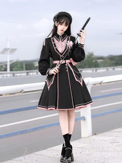 Pink x Black Military Lolita Set-Up SPR0002