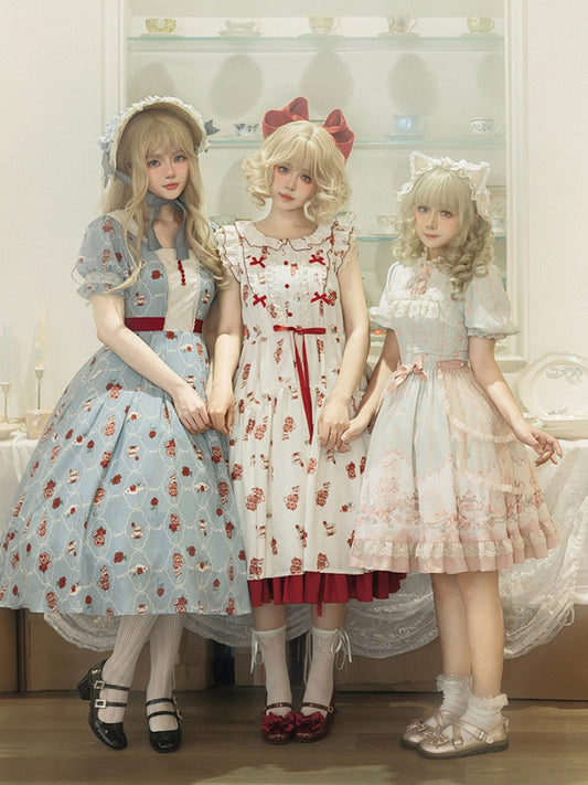 Flower Tea Print Lolita Dress WIT0071