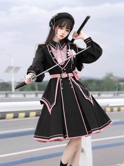 Pink x Black Military Lolita Set-Up SPR0002