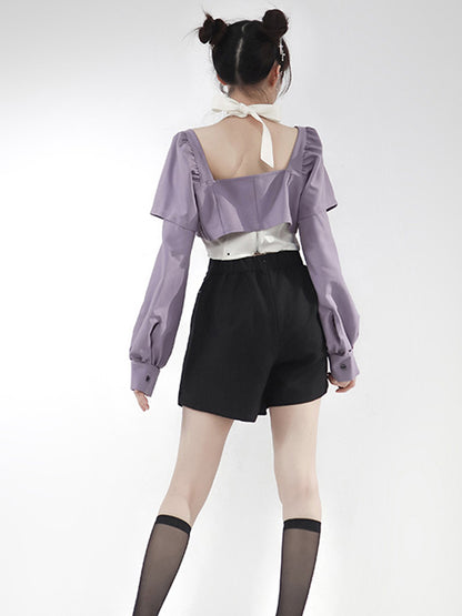 Subculture Sweet Cool purple Tops & Skirt PIN0001