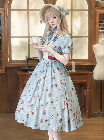 Flower Tea Print Lolita Dress WIT0071