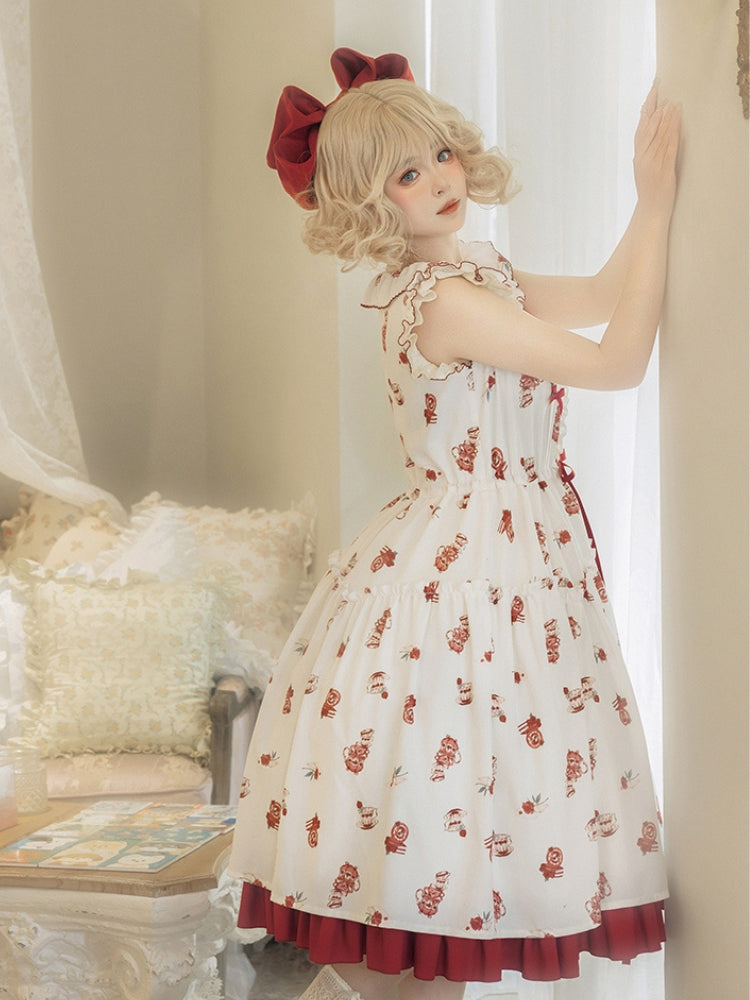 Flower Tea Print Lolita Dress WIT0071