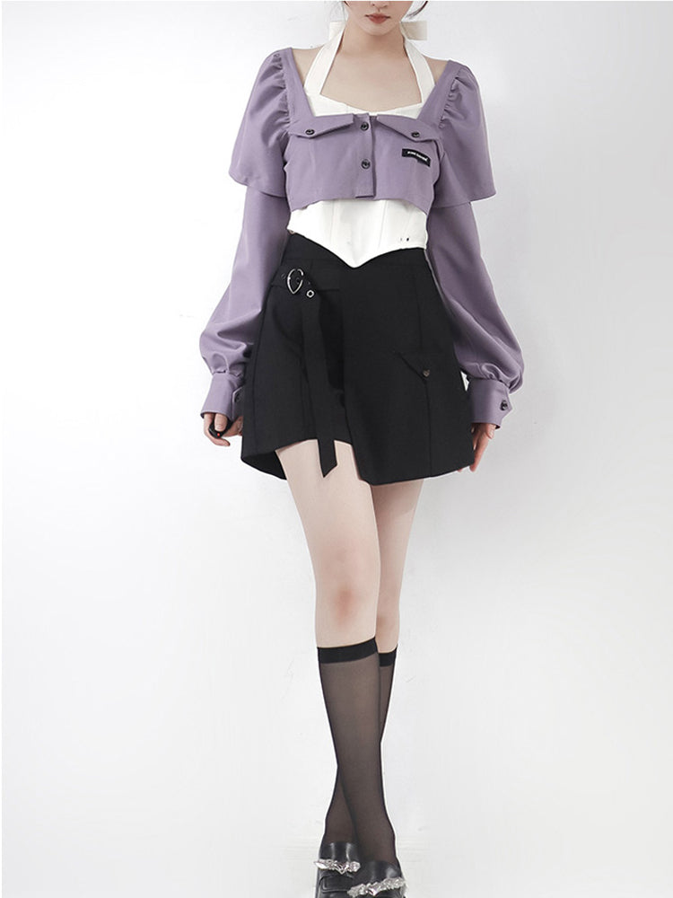 Subculture Sweet Cool purple Tops & Skirt PIN0001