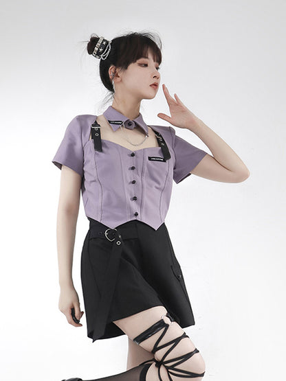 Subculture Sweet Cool purple Tops & Skirt PIN0001