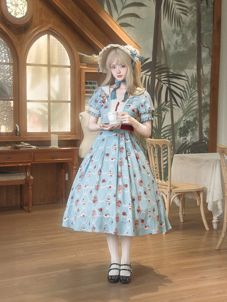 Flower Tea Print Lolita Dress WIT0071