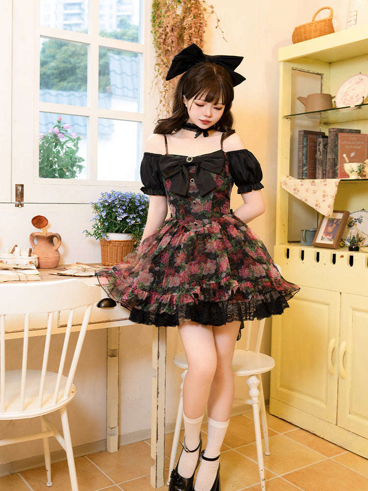 Rose Pattern Gothic Lolita Dress WIT0002