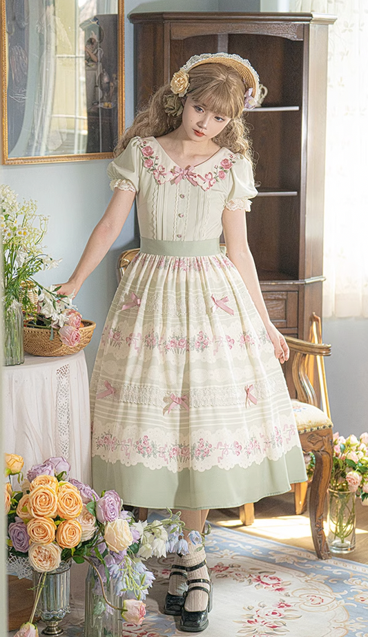 Flower Garden Green Lolita Princess Dress WIT0008