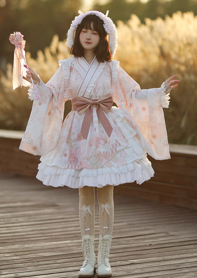 Cherry blossom kimono style Lolita dress WIT0013