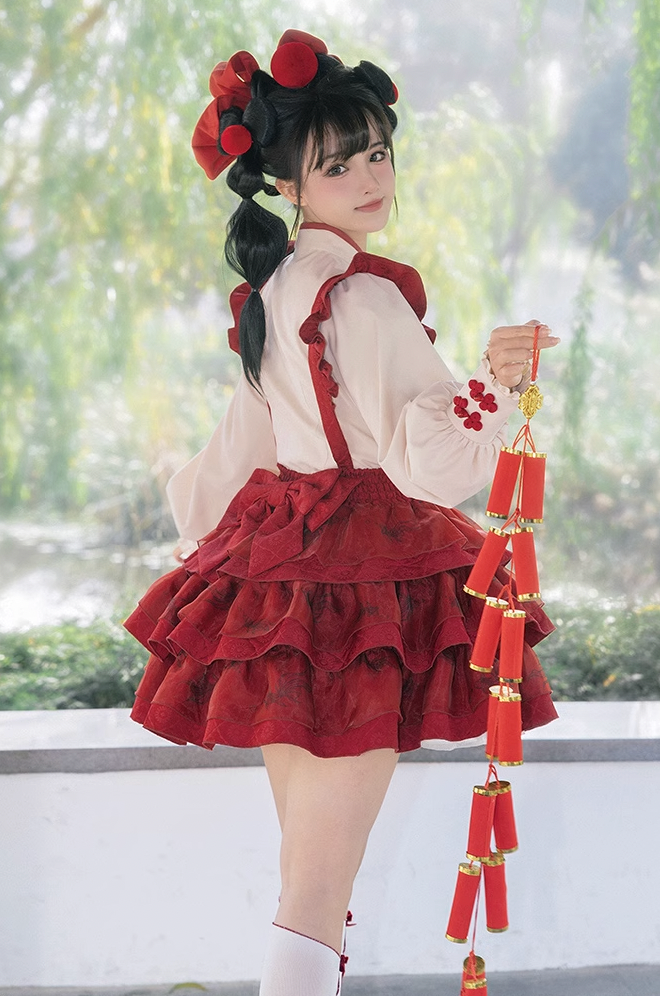 Red Chinese Dress with Embroidery WIT0017