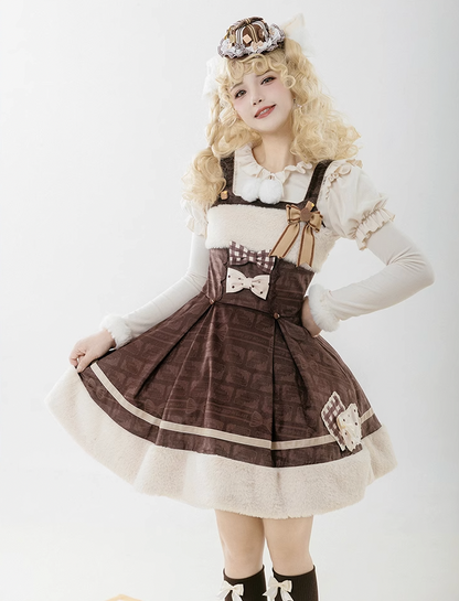 Cookie Print Brown Lolita Dress WIT0023