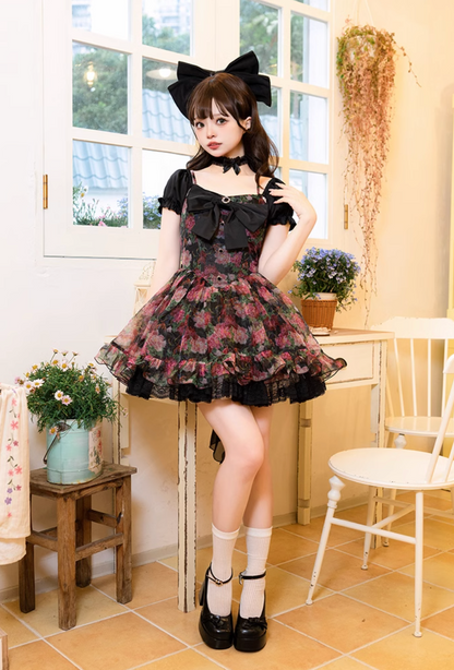 Rose Pattern Gothic Lolita Dress WIT0002