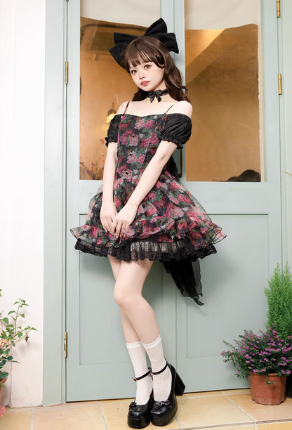 Rose Pattern Gothic Lolita Dress WIT0002