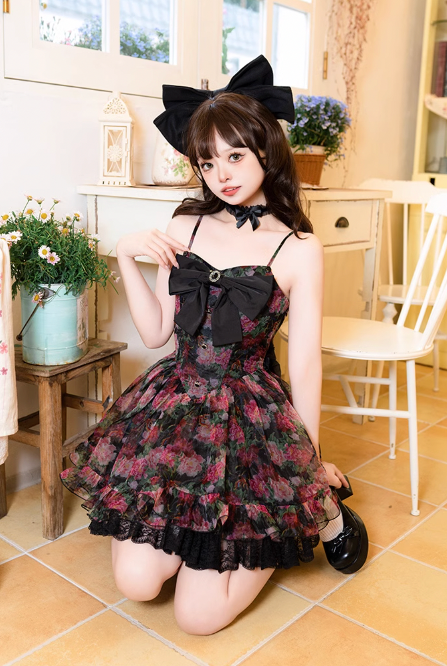 Rose Pattern Gothic Lolita Dress WIT0002