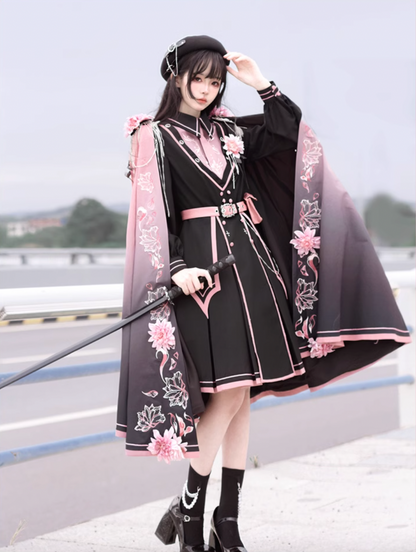 Pink x Black Military Lolita Set-Up SPR0002