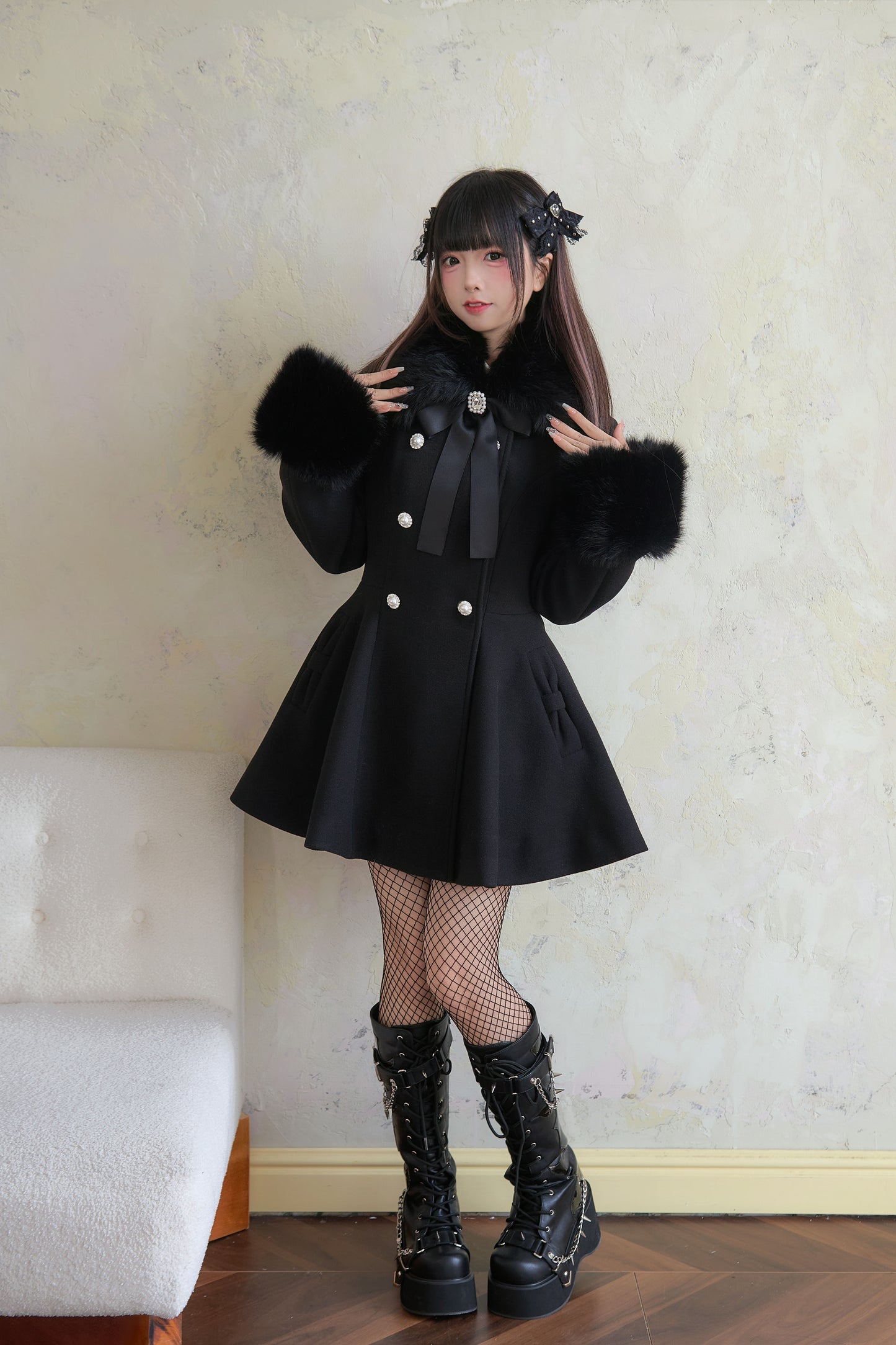 Sweet Fur Flare Pearl Double Coat NOG0007