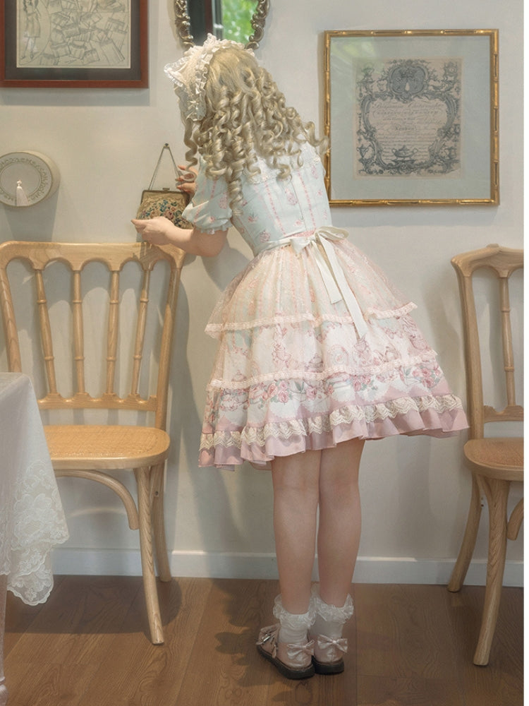 Flower Tea Print Lolita Dress WIT0071