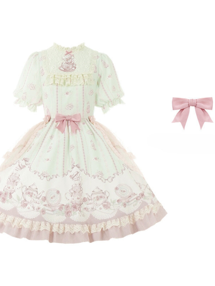 Flower Tea Print Lolita Dress WIT0071