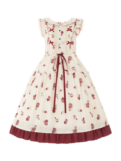 Flower Tea Print Lolita Dress WIT0071