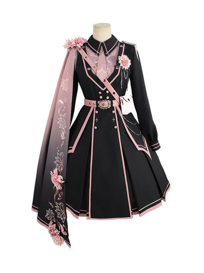 Pink x Black Military Lolita Set-Up SPR0002