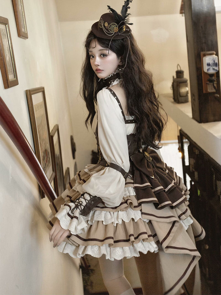 Western Style Tiered Ruffle Lolita Dress SAK0015