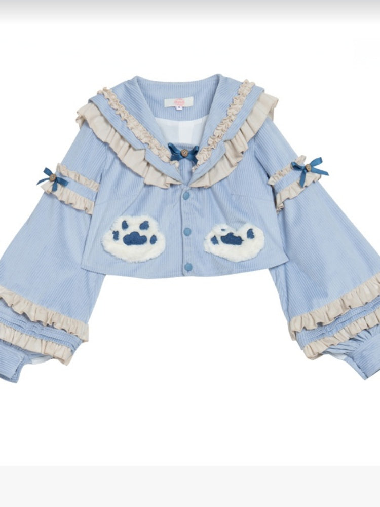 Bear Pattern Light Blue Lolita Two-piece set CHE0013