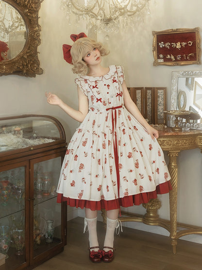 Flower Tea Print Lolita Dress WIT0071