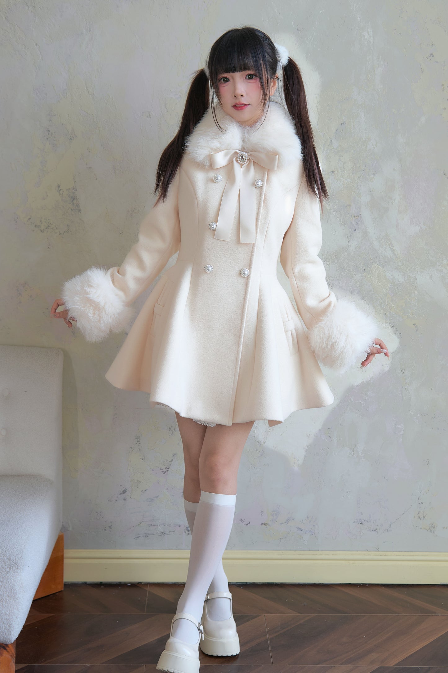 Sweet Fur Flare Pearl Double Coat NOG0007