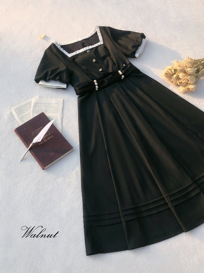 French Retro Black Dress HUT0056