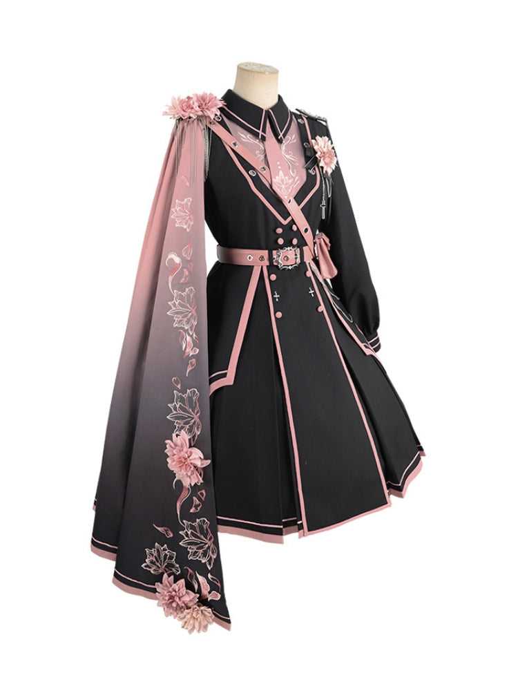 Pink x Black Military Lolita Set-Up SPR0002