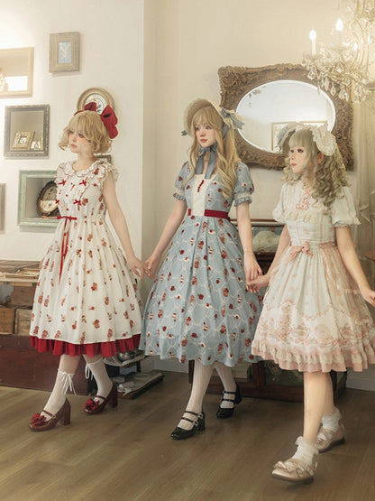 Flower Tea Print Lolita Dress WIT0071