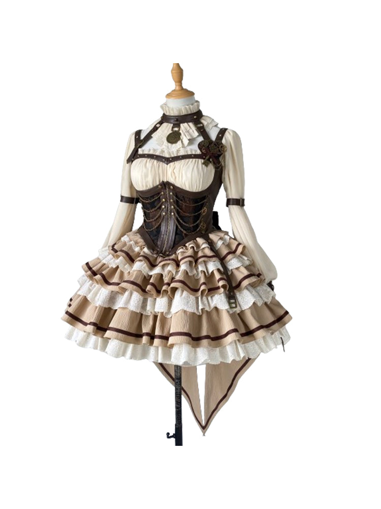 Western Style Tiered Ruffle Lolita Dress SAK0015