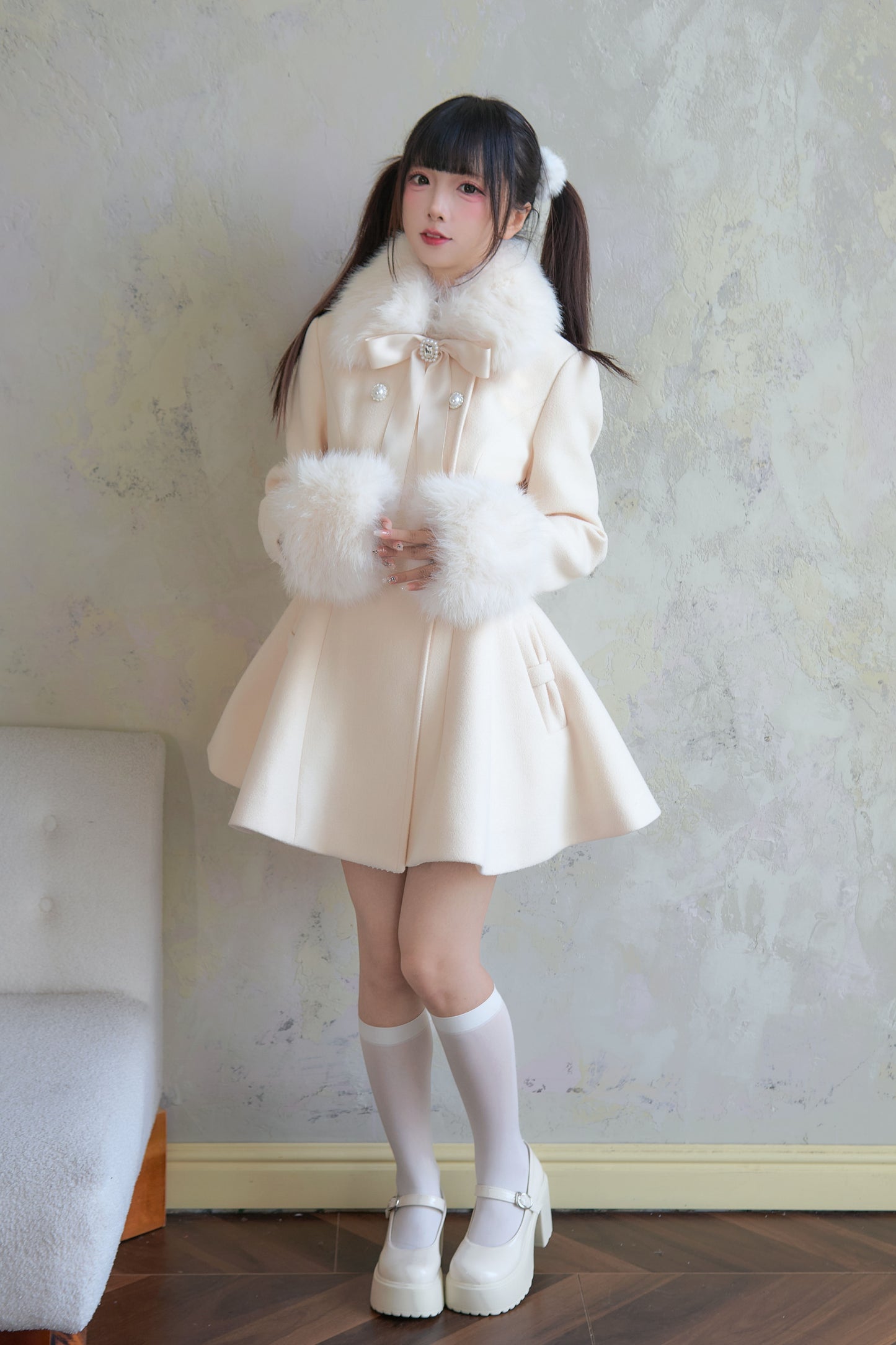 Sweet Fur Flare Pearl Double Coat NOG0007