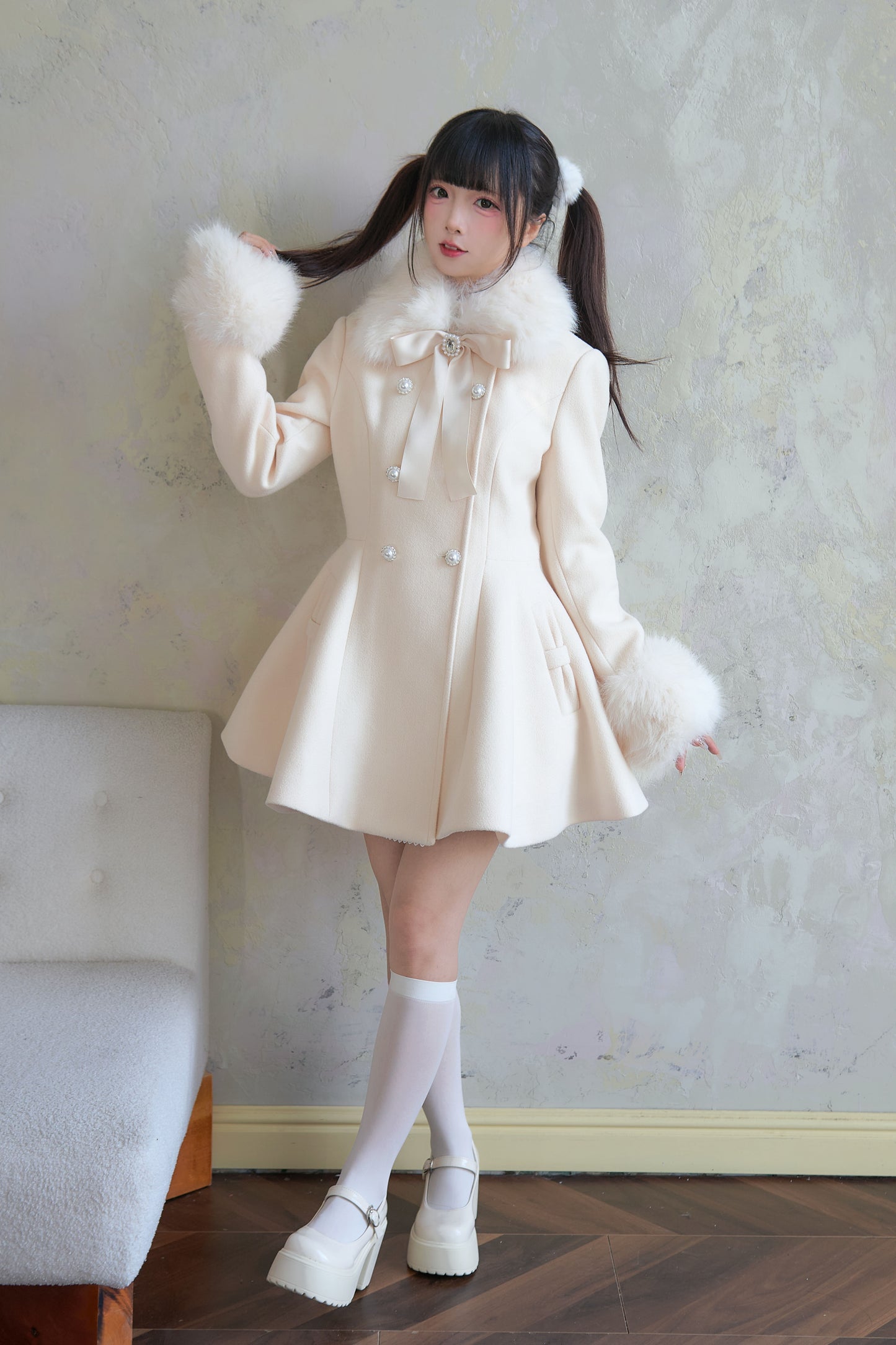 Sweet Fur Flare Pearl Double Coat NOG0007