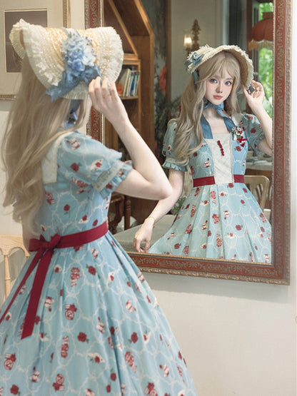 Flower Tea Print Lolita Dress WIT0071