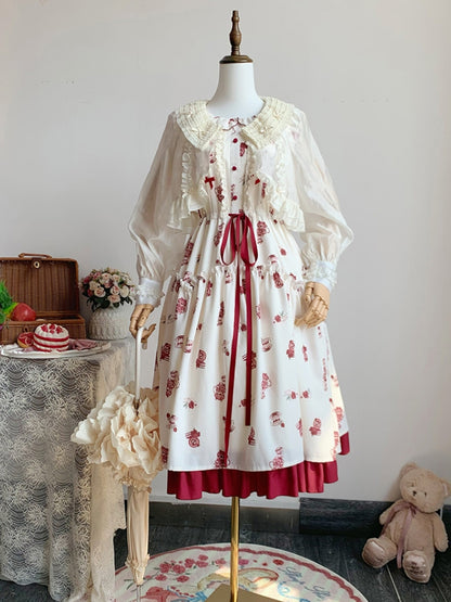 Flower Tea Print Lolita Dress WIT0071