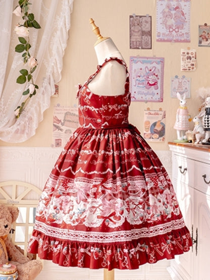 Sweet Print Berry Apron Lolita Dress CAT0035