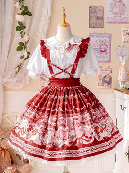 Sweet Print Berry Apron Lolita Dress CAT0035