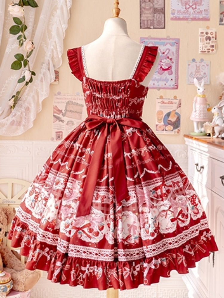 Sweet Print Berry Apron Lolita Dress CAT0035