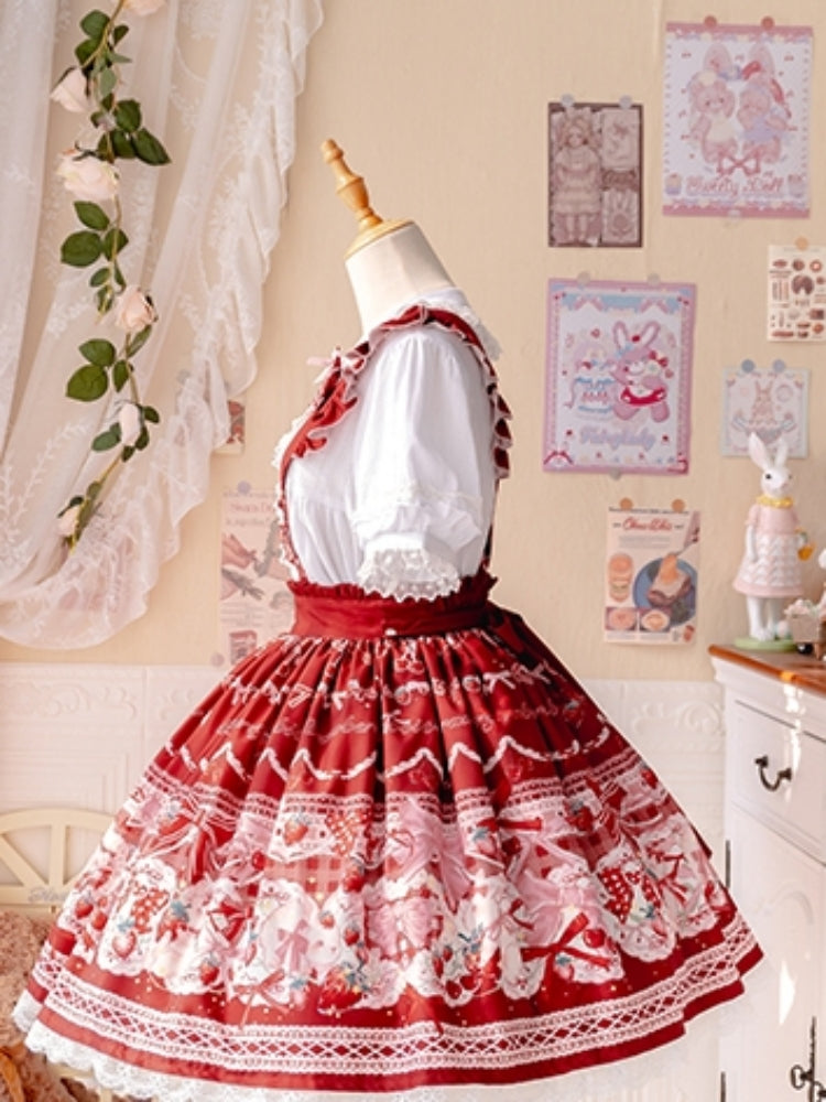 Sweet Print Berry Apron Lolita Dress CAT0035