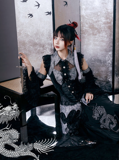 Chinese Style Gothic Dark Two-Piece CAT0065