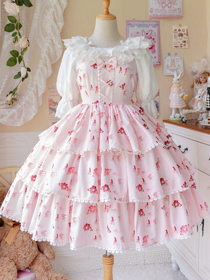 Lolita Allover Print Tiered Dress CAT0057