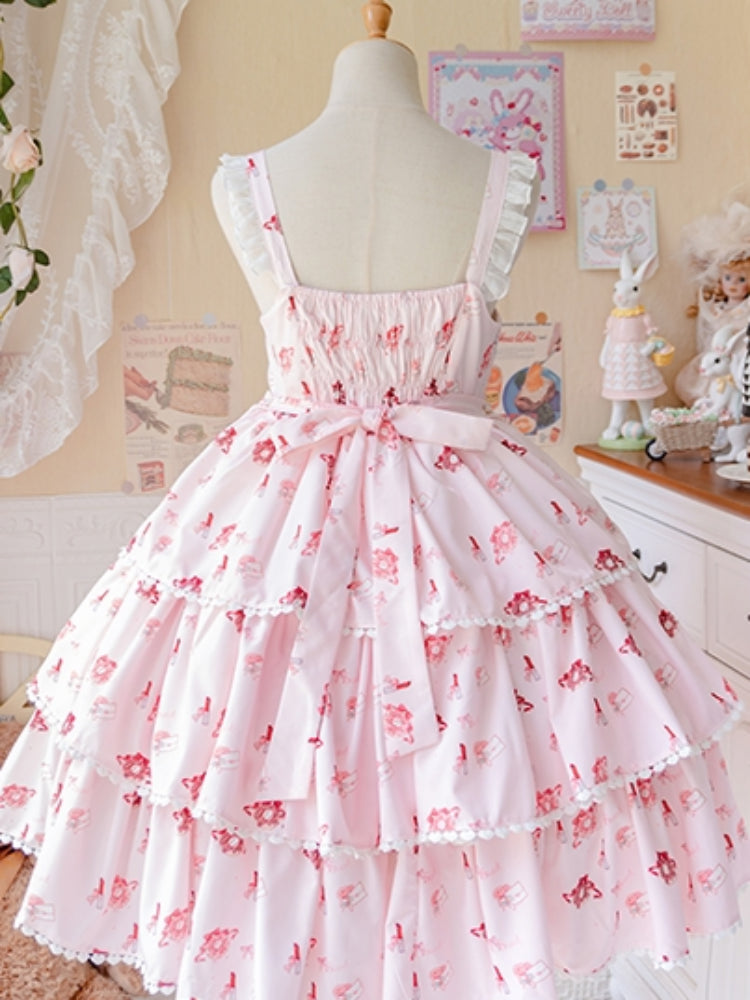 Lolita Allover Print Tiered Dress CAT0057