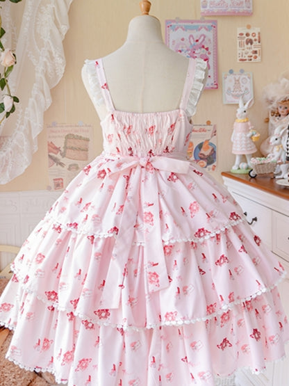 Lolita Allover Print Tiered Dress CAT0057