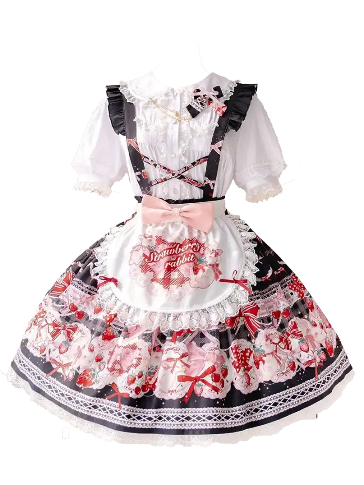 Sweet Print Berry Apron Lolita Dress CAT0035