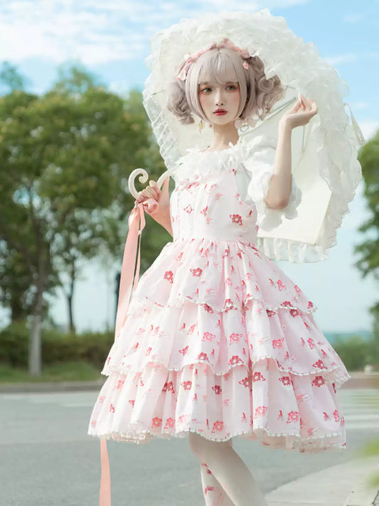 Lolita Allover Print Tiered Dress CAT0057