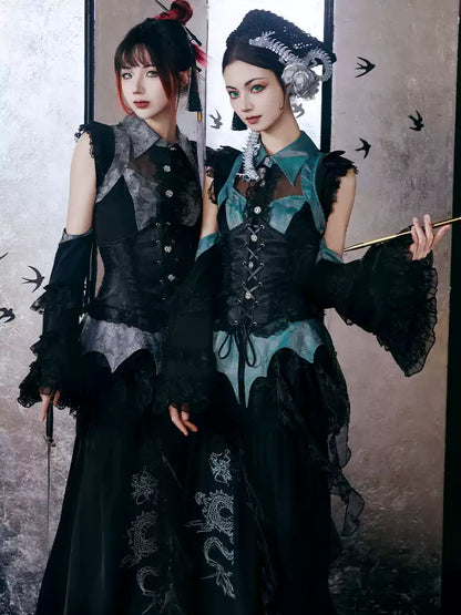 Chinese Style Gothic Dark Two-Piece CAT0065