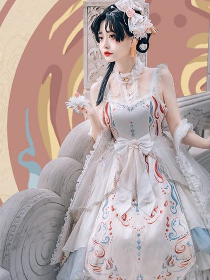 Chinese-style Lolita Dress with Voluminous Frills CAT0043