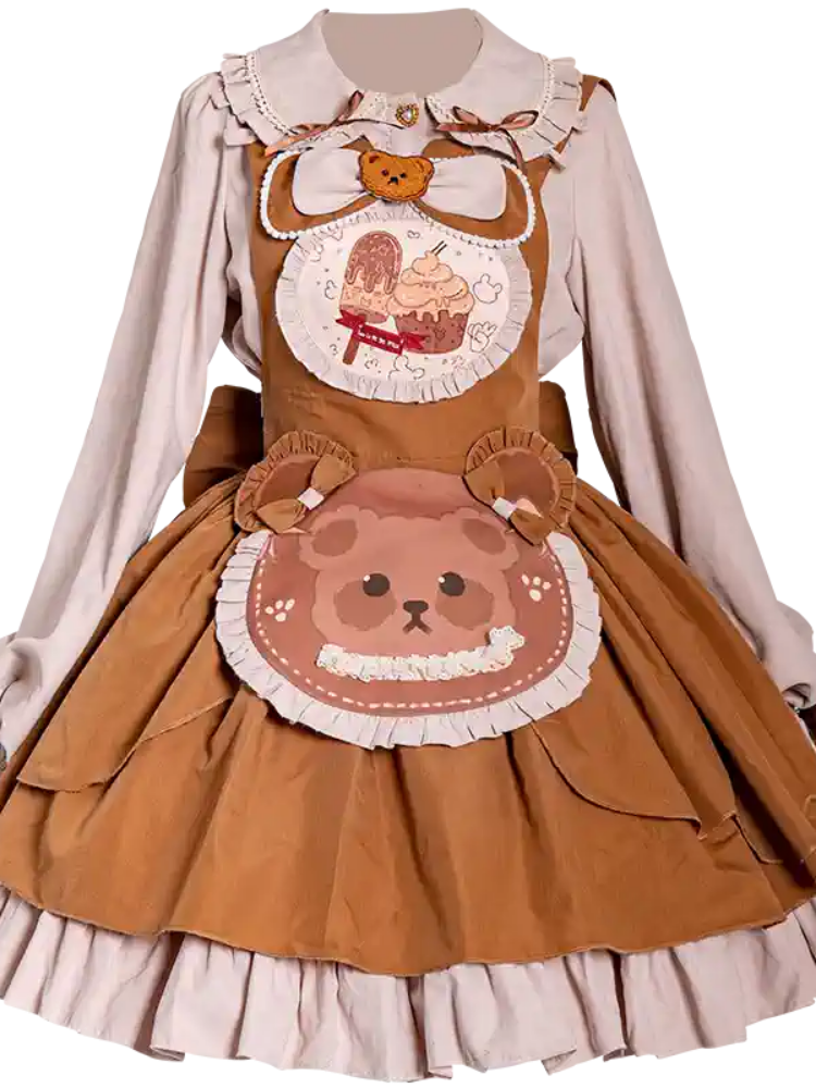 Cookie Bear Brown Lolita Dress CAT0052