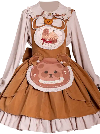 Cookie Bear Brown Lolita Dress CAT0052